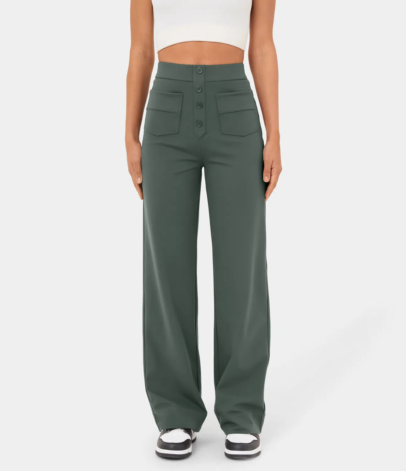 High Waisted Casual Pants