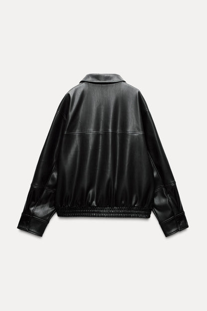 The Vanguard Faux Leather Bomber