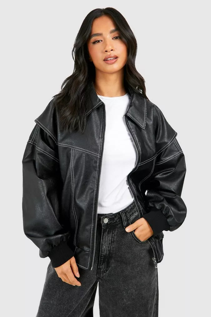 Oversized Leather Jacket