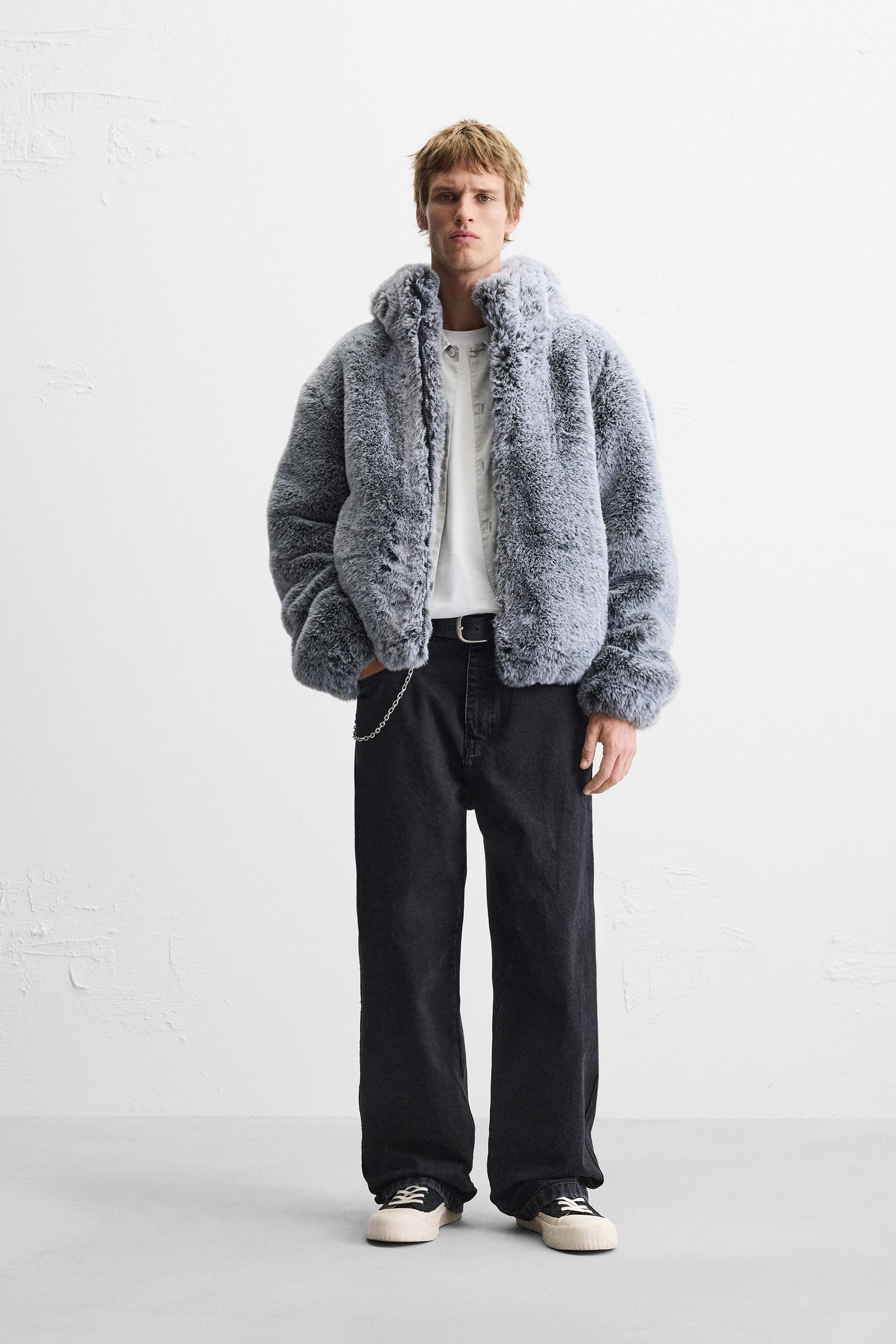 Unisex Cropped Faux Fur Jacket