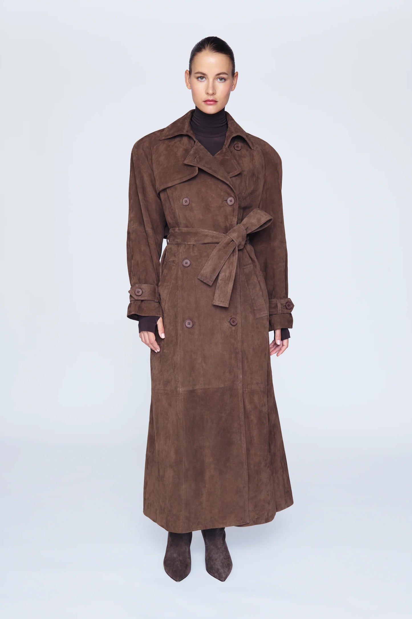 Suede Trench Coat