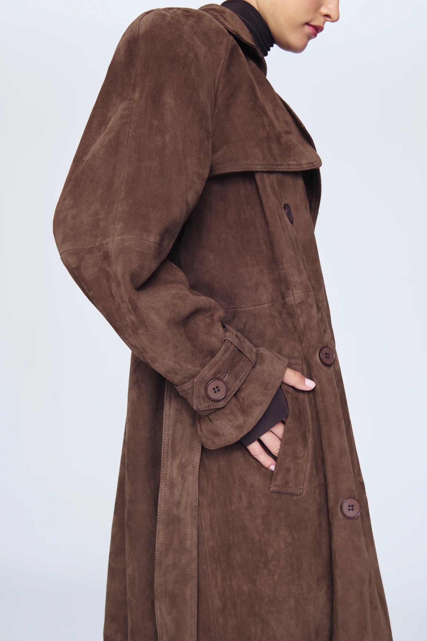 Suede Trench Coat