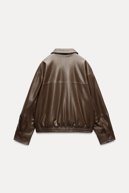 The Vanguard Faux Leather Bomber