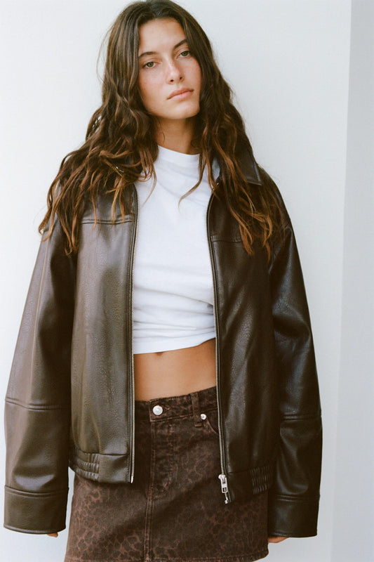 The Vanguard Faux Leather Bomber